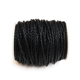 Braided Synthetic Leather, Black-2.5mm; 1 yard