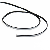 Genuine Leather Flat 5mm- Metallic Silver; 1 foot