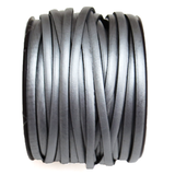 Genuine Leather Flat 5mm- Metallic Silver; 1 foot