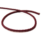 Braided Genuine Leather, Red- 5mm; 1 foot