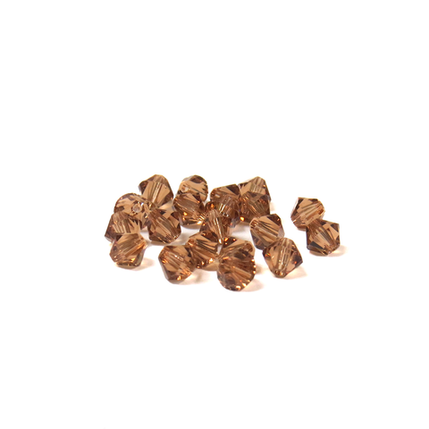 Swarovski Crystal, Bicone, 4mm- Light Smoked Topaz; 20pcs