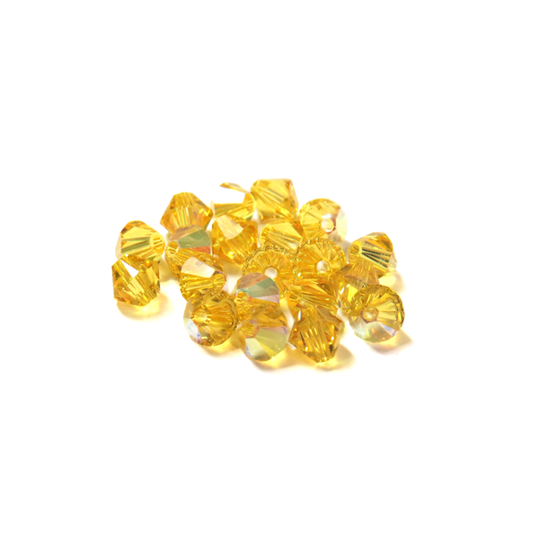 Swarovski Crystal, Bicone, 5MM - Light Topaz AB; 20pcs