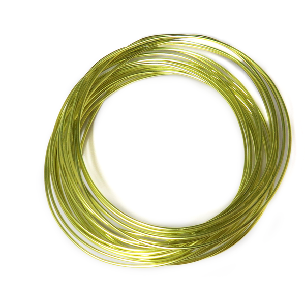 Aluminum Wire, Neon Green, 1.5mm, 4 yard roll; 1 roll