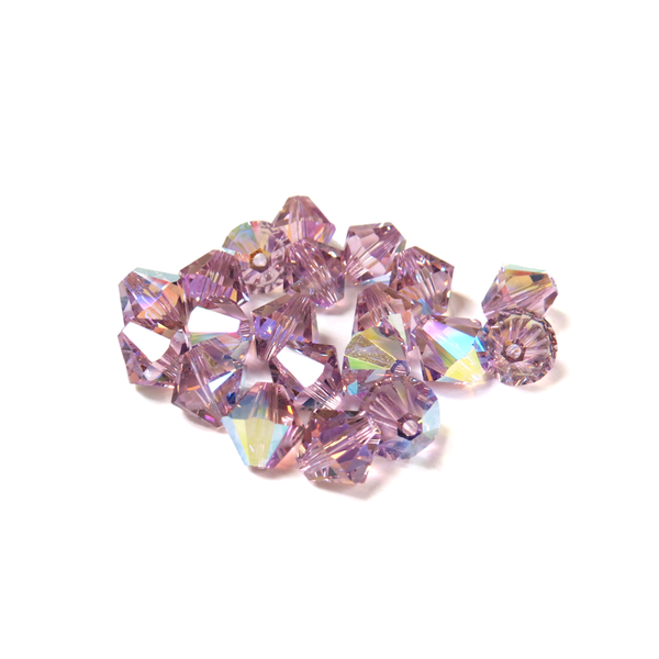 Swarovski Crystal, Bicone, 8MM - Light Amethyst AB; 20pcs