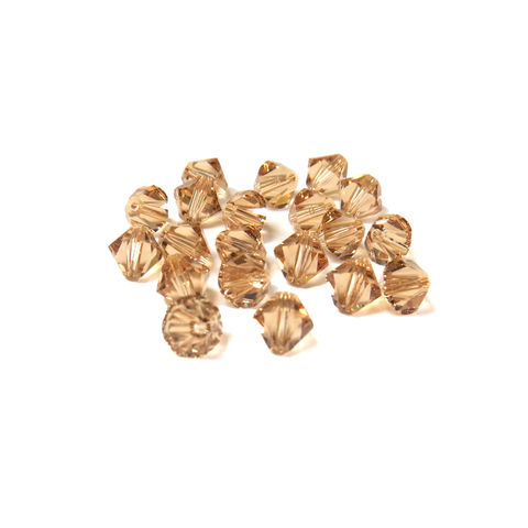 Swarovski Crystal, Bicone, 6mm - Light Colorado Topaz; 20 pcs