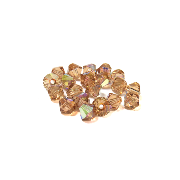 Swarovski Crystal, Bicone, 5MM - Light Colorado Topaz AB; 20pcs