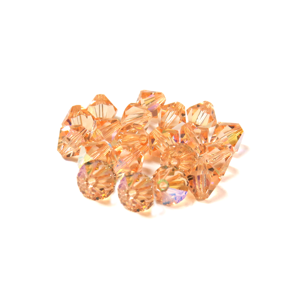 Swarovski Crystal, Bicone, 8MM - Light Peach AB; 20pcs