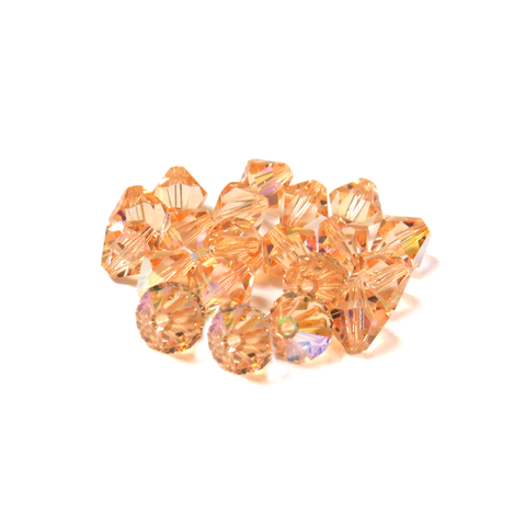 Swarovski Crystal, Bicone, 8MM - Light Peach AB; 20pcs