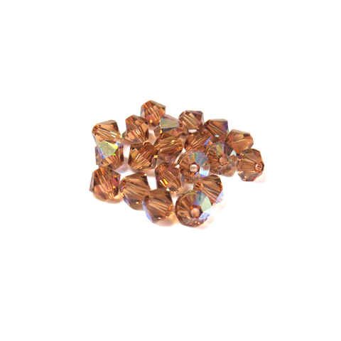 Swarovski Crystal, Bicone, 5MM - Light Smoked Topaz AB; 20pcs