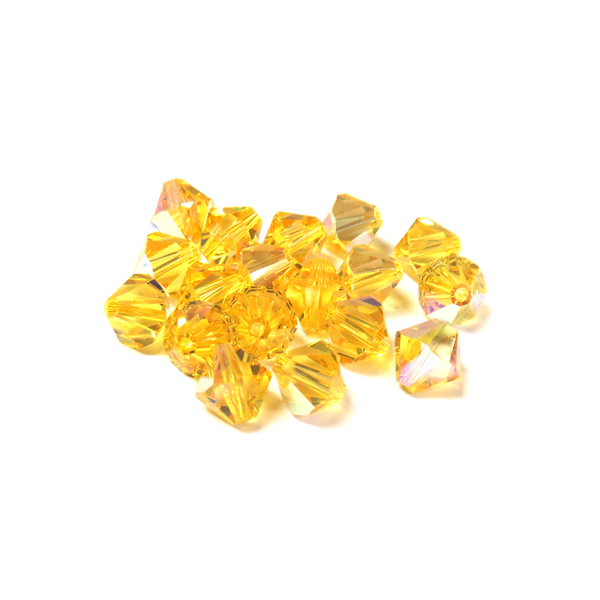 Swarovski Crystal, Bicone, 8MM - Light Topaz AB; 20pcs