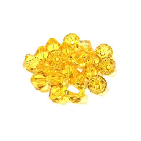 Swarovski Crystal, Bicone, 8MM - Light Topaz; 20pcs