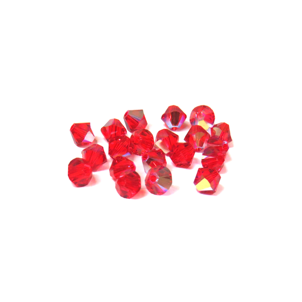 Swarovski Crystal, Bicone, 5mm, Light Siam AB; 20 pcs
