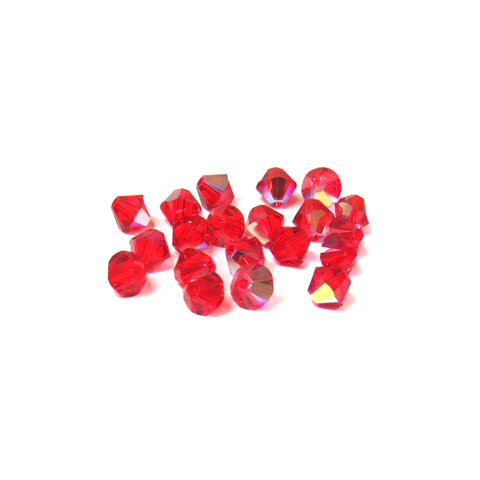 Swarovski Crystal, Bicone, 5mm, Light Siam AB; 20 pcs