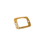 TierraCast - Drilled Hammertone Rectangle Link; Gold : 17 x 21 mm - 1 Pieces