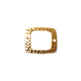 TierraCast - Drilled Hammertone Rectangle Link; Gold : 17 x 21 mm - 1 Pieces