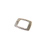 TierraCast - Rhodium Drilled Hammertone Rectangle Link; 17 x 21mm - 1 Piece
