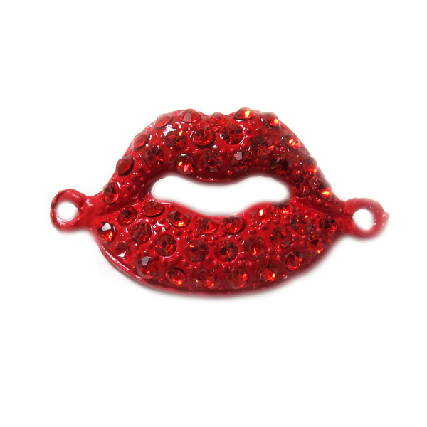 Red Lips Rhinestone Connector