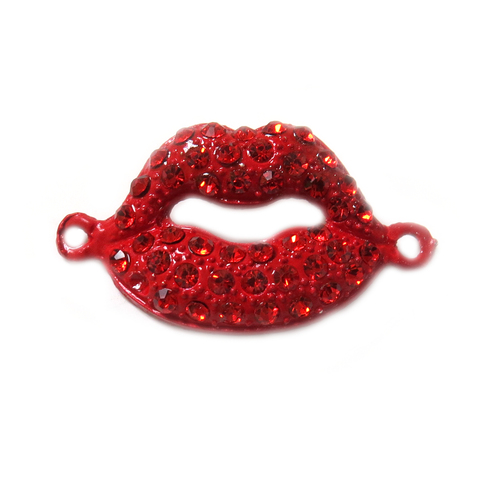 Red Lips Rhinestone Connector