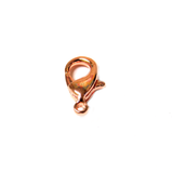 Alloy Lobster Claw, Brass, Rose Gold, 11x6mm - 15 pieces