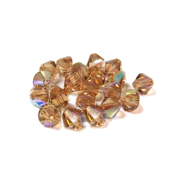 Swarovski Crystal, Bicone, 8MM - Light Smoked Topaz AB; 20pcs