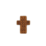 Flat Mahoganny Wood Cross Pendant, 30x23mm; 1 piece