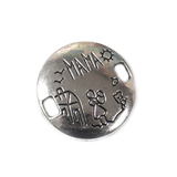 ''Mama'' Connector, 21mm, Silver - 1 piece