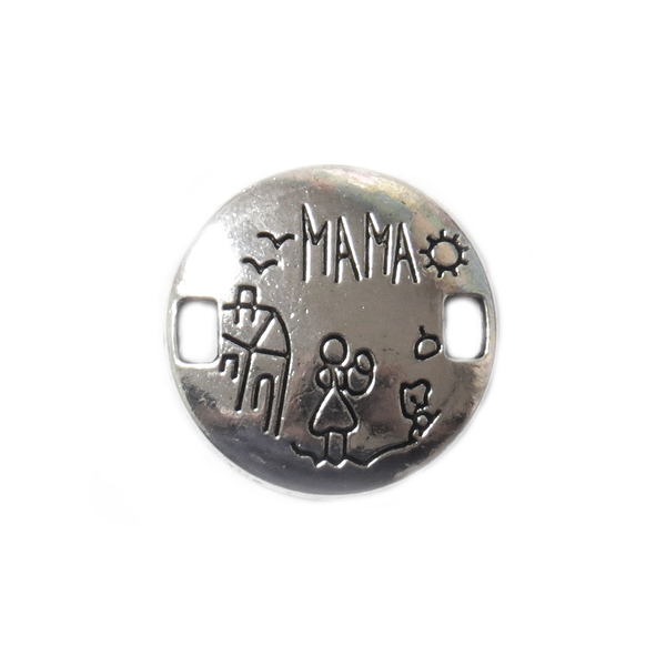 ''Mama'' Connector, 21mm, Silver - 1 piece