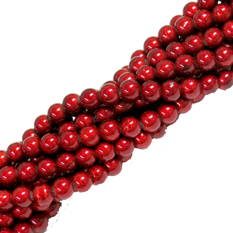 Glass Pearl- Metallic Red 8mm