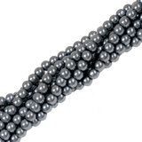 Glass Pearl- Silver/Gray