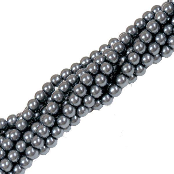 Glass Pearl- Silver/Gray