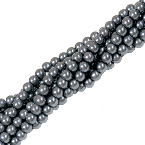 Glass Pearl- Silver/Gray