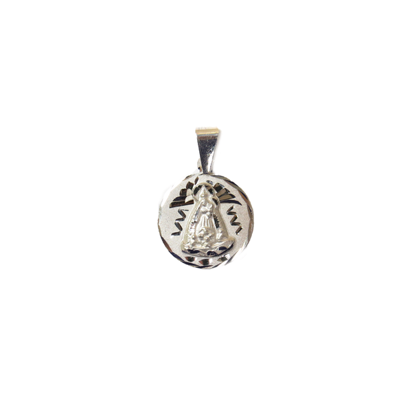 Religious Medal Pendant, Sterling Silver, 19mm -1 piece