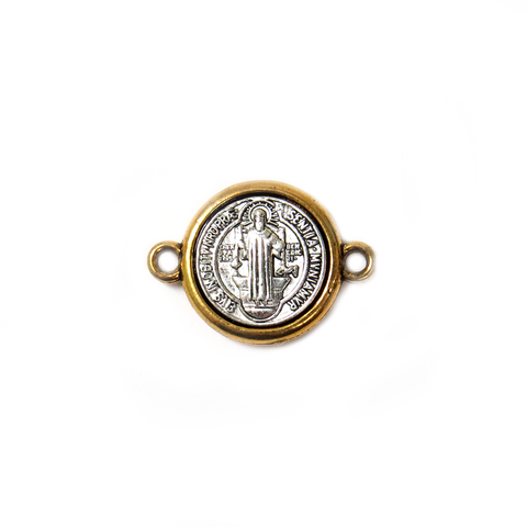 Saint Benedict Connector, Gold 15x20mm -1 piece
