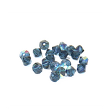 Swarovski Crystal, Bicone, 4mm - Montana AB; 20 pcs