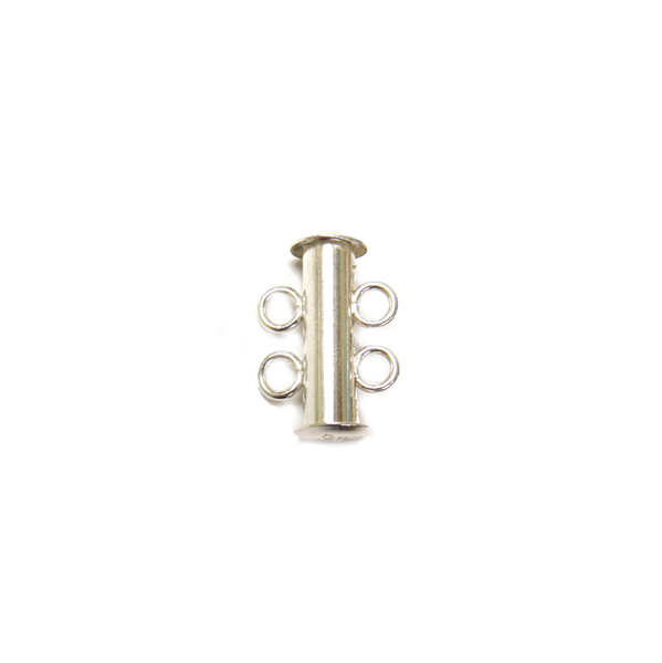 2 Strand Multistrand Clasp, Sterling Silver, 15x10mm - 1 piece