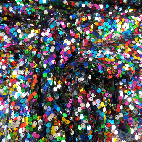 Dream, Sequins, Black, 54" Wide- 1 Yard