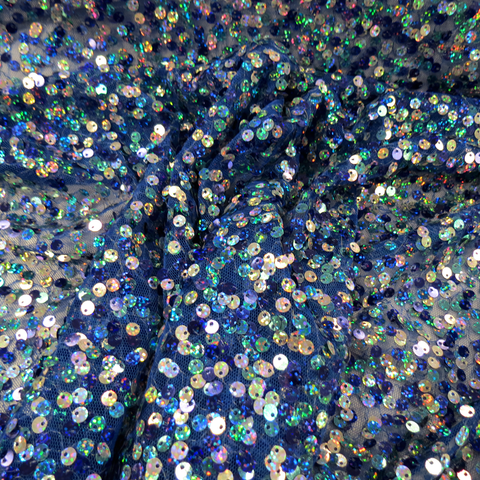 Adonis, Sequins, Blue, 54" Wide- 1 Yard