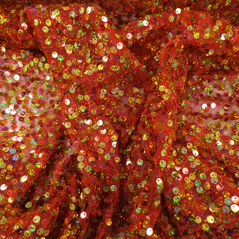 Alysa, Sequins, Red, 54" Wide- 1 Yard