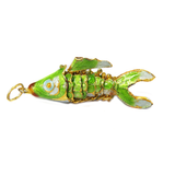 Cloissone Fish, Neon Green, 51x18mm; 1 piece
