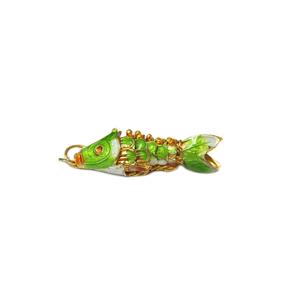 Cloissone Fish, Neon Greener, 38x11mm; 1 piece