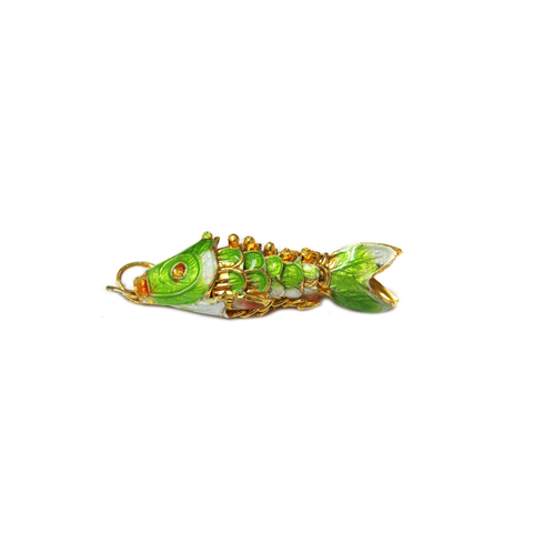 Cloissone Fish, Neon Greener, 38x11mm; 1 piece