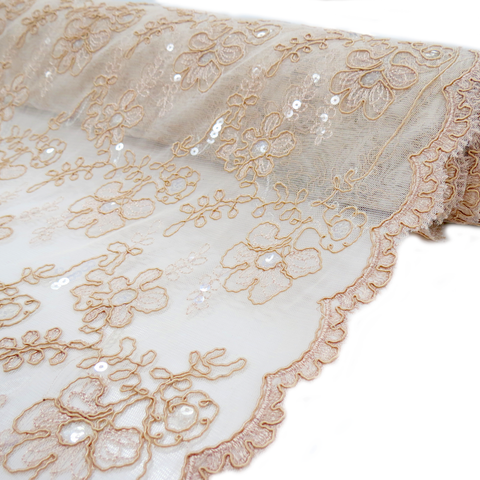 Shelby, Embroidered Lace, Nude, 54" Wide- 1 Yard