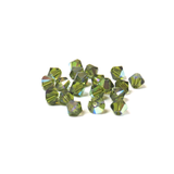 Swarovski Crystal, Bicone, 5mm - Olivine AB; 20 pcs
