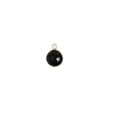 Black Onyx Bezel Charm, Sterling Silver, 15x9mm - 1 piece