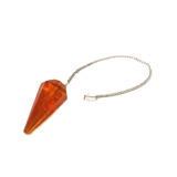 Amber Crystal Pendulum - Silver