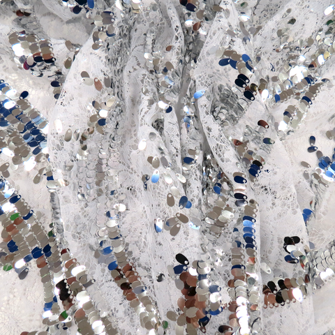 Sophie, Sequins, Silver, 54" Wide- 1 Yard