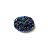 Druzy Quartz, Oval-Blue; 1pc