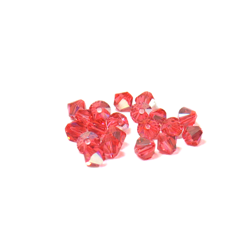 Swarovski Crystal, Bicone, 4mm - Padparadscha AB ; 20 pcs