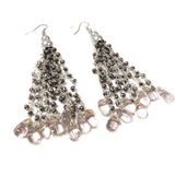 Kritshy Earring with Pearls, Gray, 3 inches - 1 piece