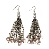 Kritshy Earring with Pearls, Gray, 3 inches - 1 piece
